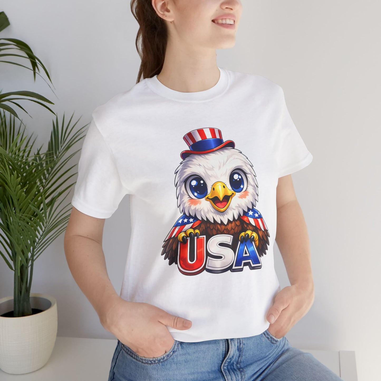 Cute USA Eagle Shirt, Patriotic Eagle T Shirt, Fourth Of July Shirt, American Flag Eagle Tee, Freedom Graphic Shirt, USA Pride Top