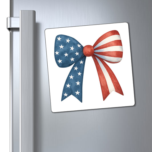 Patriotic Bow Magnet | 4th of July Fridge Magnet | American Flag Magnet | USA Stars Stripes Decor | Red White Blue Magnet | July 4th Gift