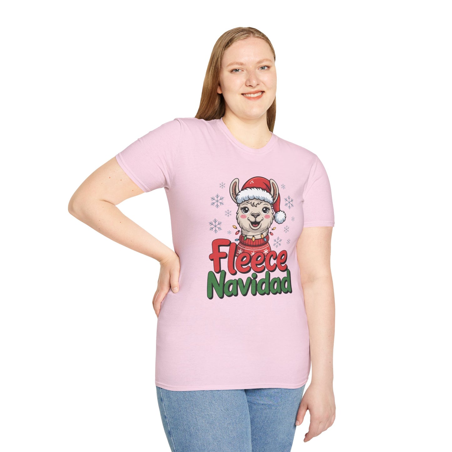 Fleece Navidad Llama Christmas Shirt, Funny Llama Xmas Tee, Cute Holiday Pun Shirt, Fuzzy Llama Santa Sweater Shirt, Christmas Gift Tee