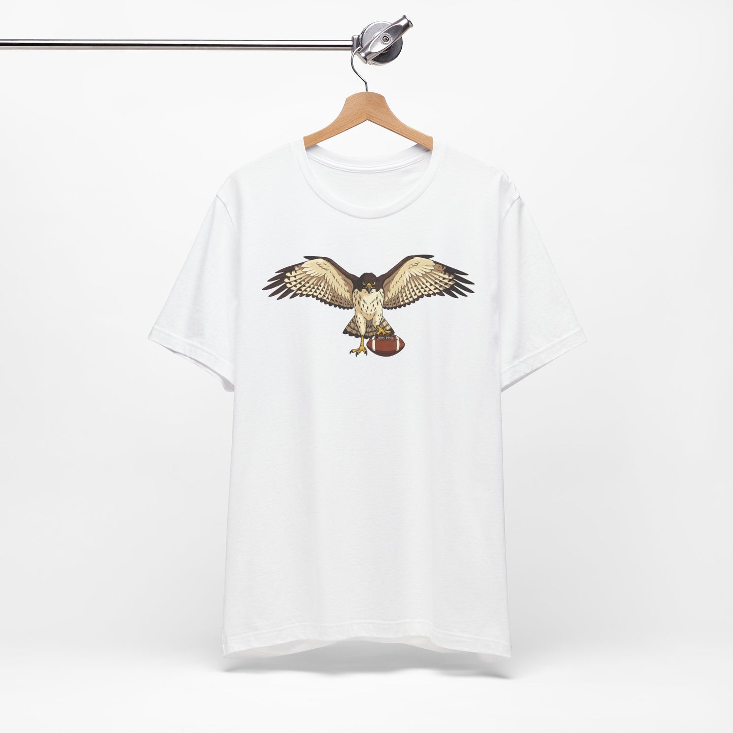 Hawk Football Shirt, Hawk Holding Football T Shirt, Football Mascot Tee, Bird Of Prey Shirt, Sports Fan Gift, Game Day Hawk Tee