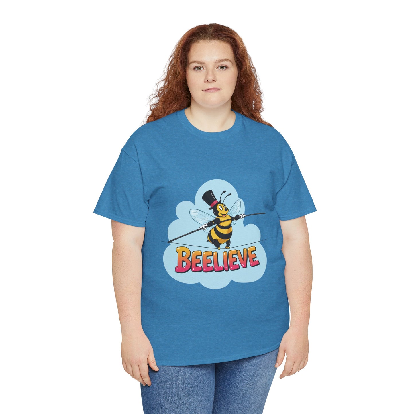 “Beelieve” Bee Pun T‑Shirt | Cute Bee Graphic Tee | Inspirational Pun Shirt | Funny Nature Lover Gift | Bee Belief Positive Vibes Tee