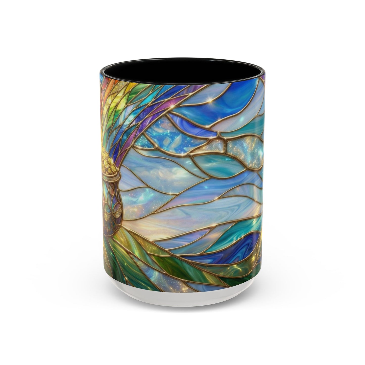 Stained Glass Rainbow Mug, Pot Of Gold Coffee Cup, St Patricks Day Gift, Magical Fantasy Tea Cup, Lucky Irish Leprechaun, Colorful Art