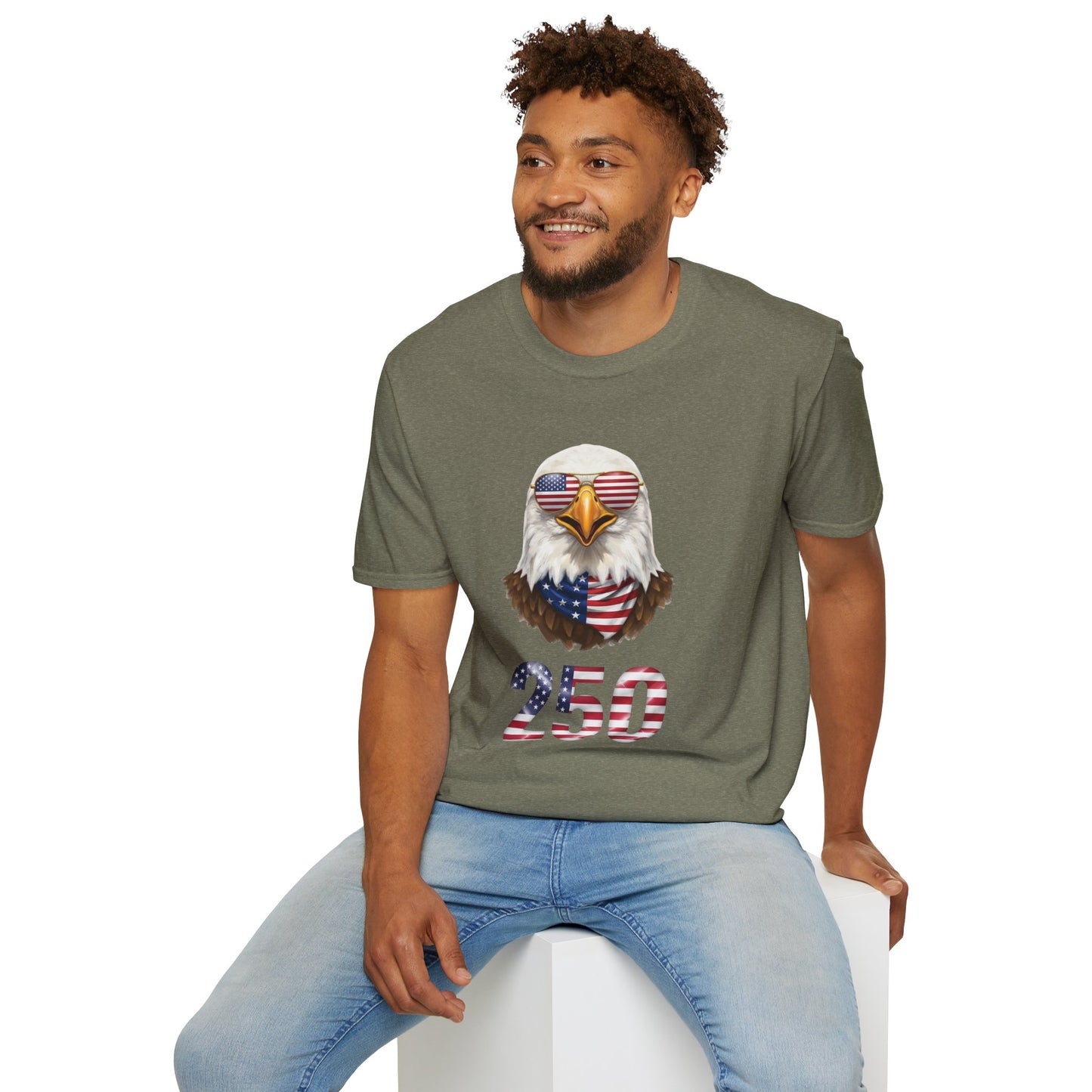 America 250 Eagle Shirt, Patriotic Bald Eagle Tee, USA Flag Sunglasses Shirt, 250th Anniversary Tee, 4th of July Shirt, American Pride Tee