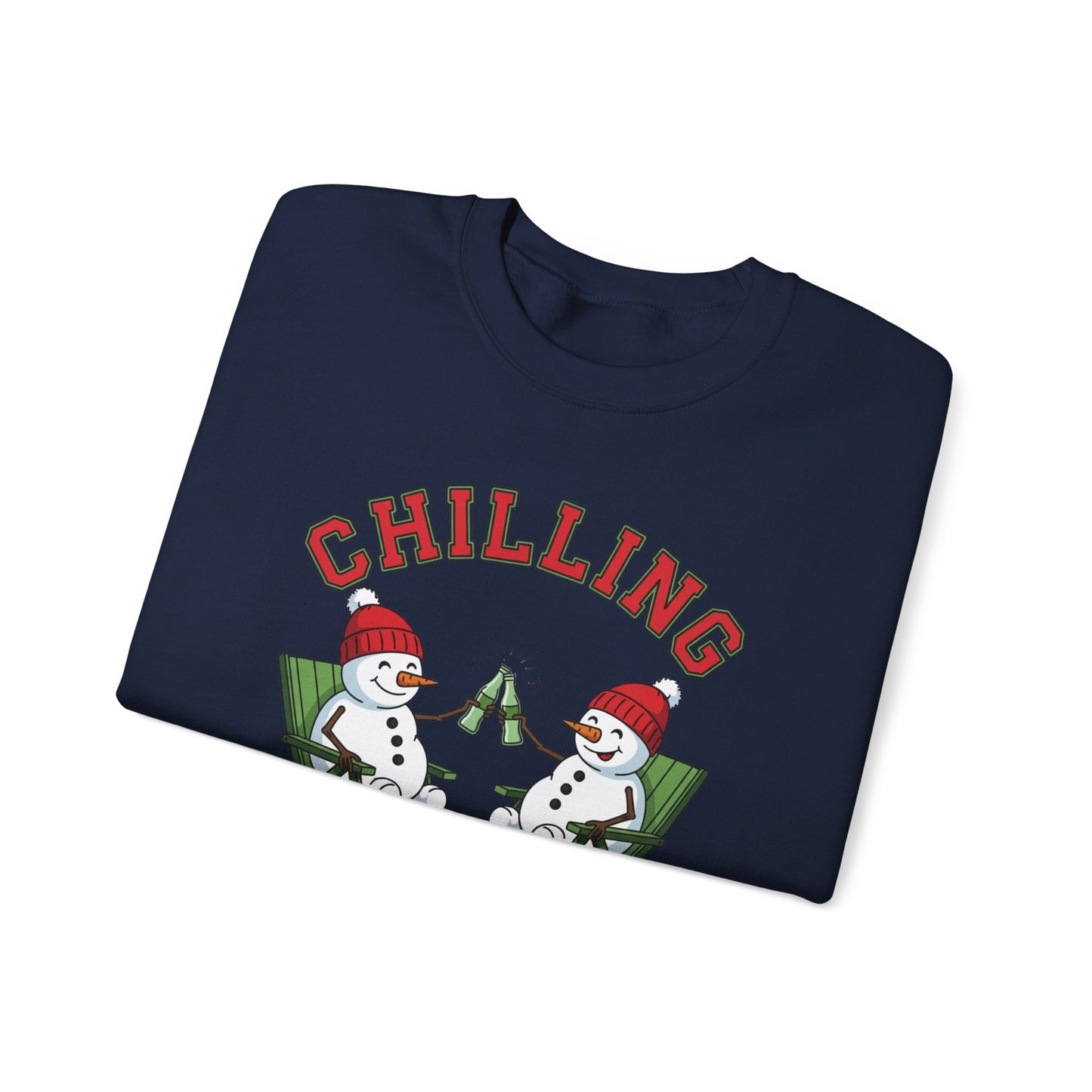 Chilling With My Snowmies Sweatshirt - Funny Christmas Snowman Sweater, Holiday Party Shirt, Cute Winter Gift, Matching Friends Xmas Top
