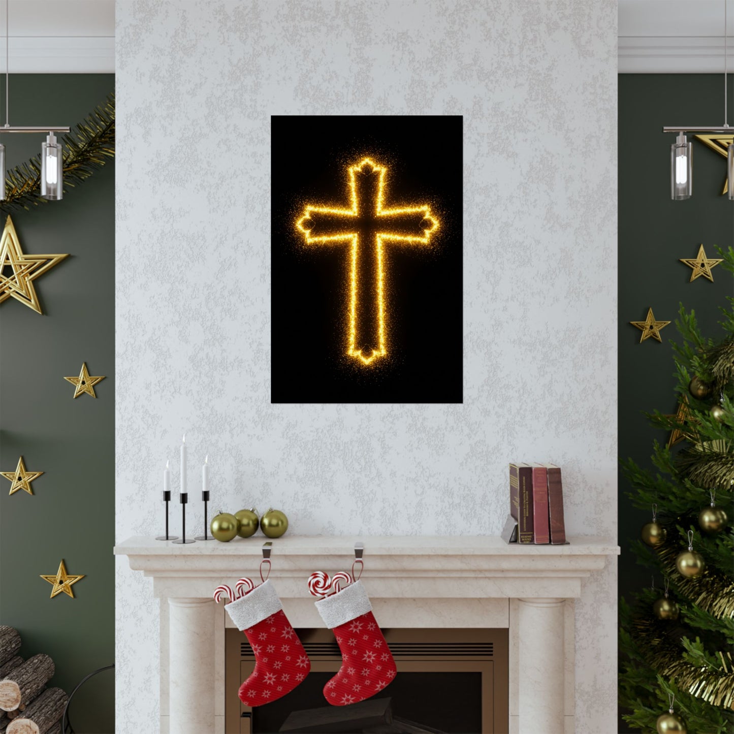 Vertical Poster - Glowing Cross Design