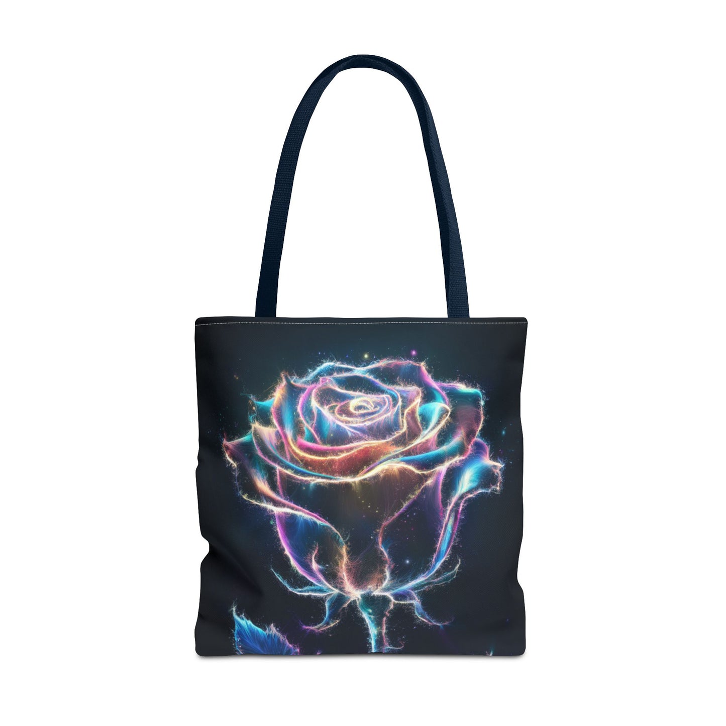Neon Rose Tote Bag • Electric Floral Art Tote • Neon Glow Rose Canvas Carry-All • Vibrant Statement Floral Tote • Gift for Art Lovers