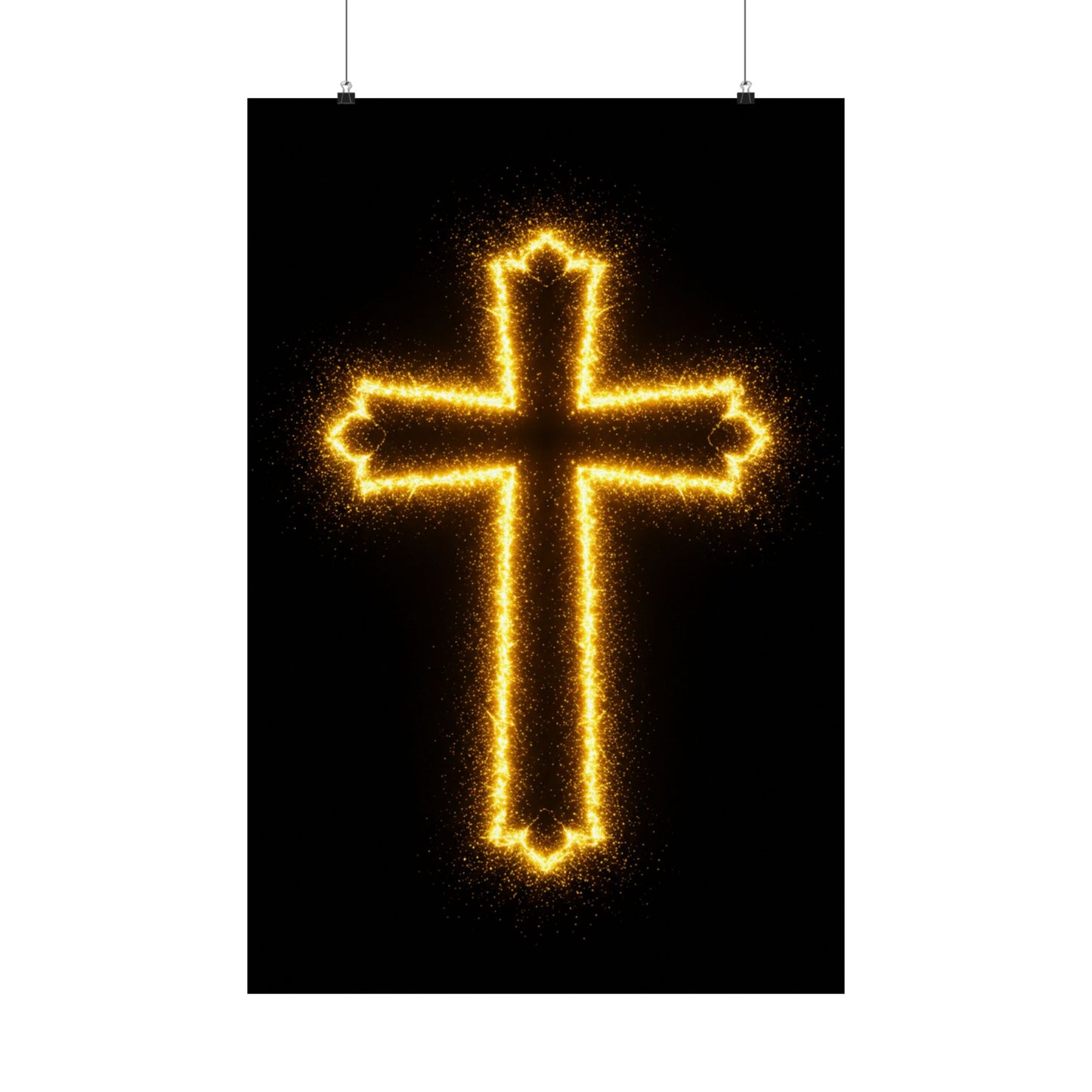 Vertical Poster - Glowing Cross Design