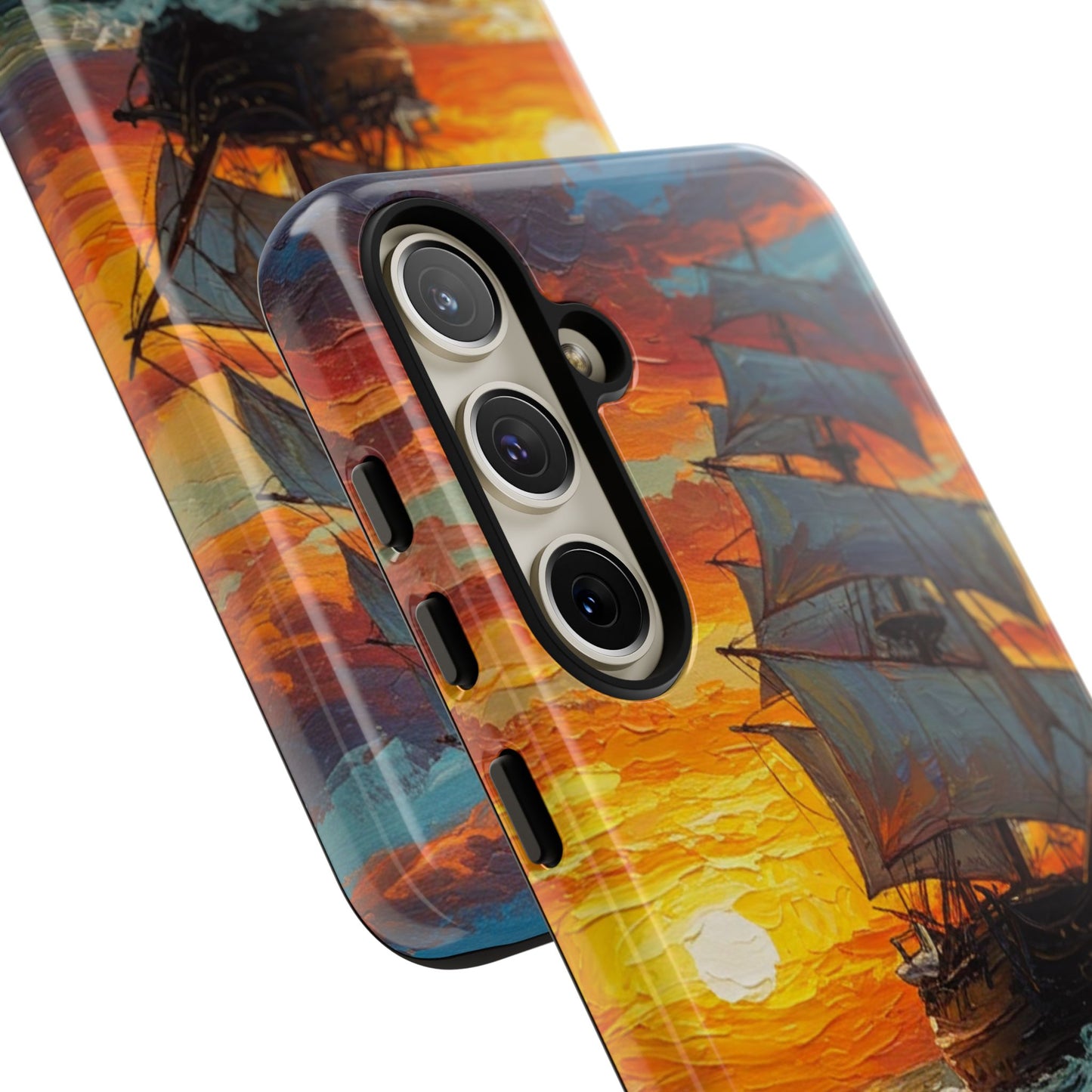 Samsung Galaxy Case - Ship Sailing at Sunset Design