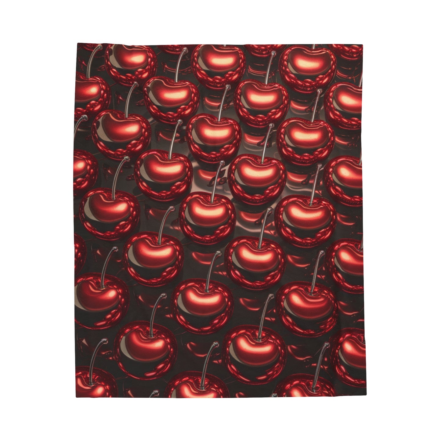 Plush Blanket with Shiny Cherry Design