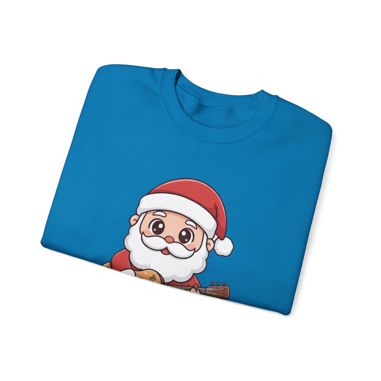 Cute Santa Guitar Sweatshirt | Christmas Music Lover Sweater | Holiday Crewneck | Funny Santa Musician Shirt | Cozy Xmas Gift for Him or Her