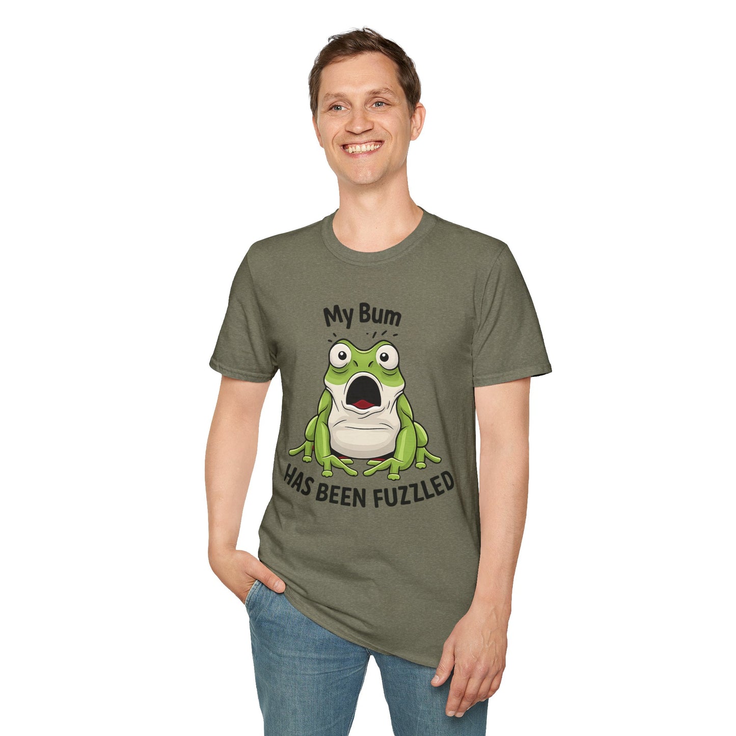 My Bum Has Been Fuzzled Shirt, Bumfuzzled Word Play Tee, Funny Frog T Shirt, Cute Shocked Frog Graphic Tee, Silly Humor Gift