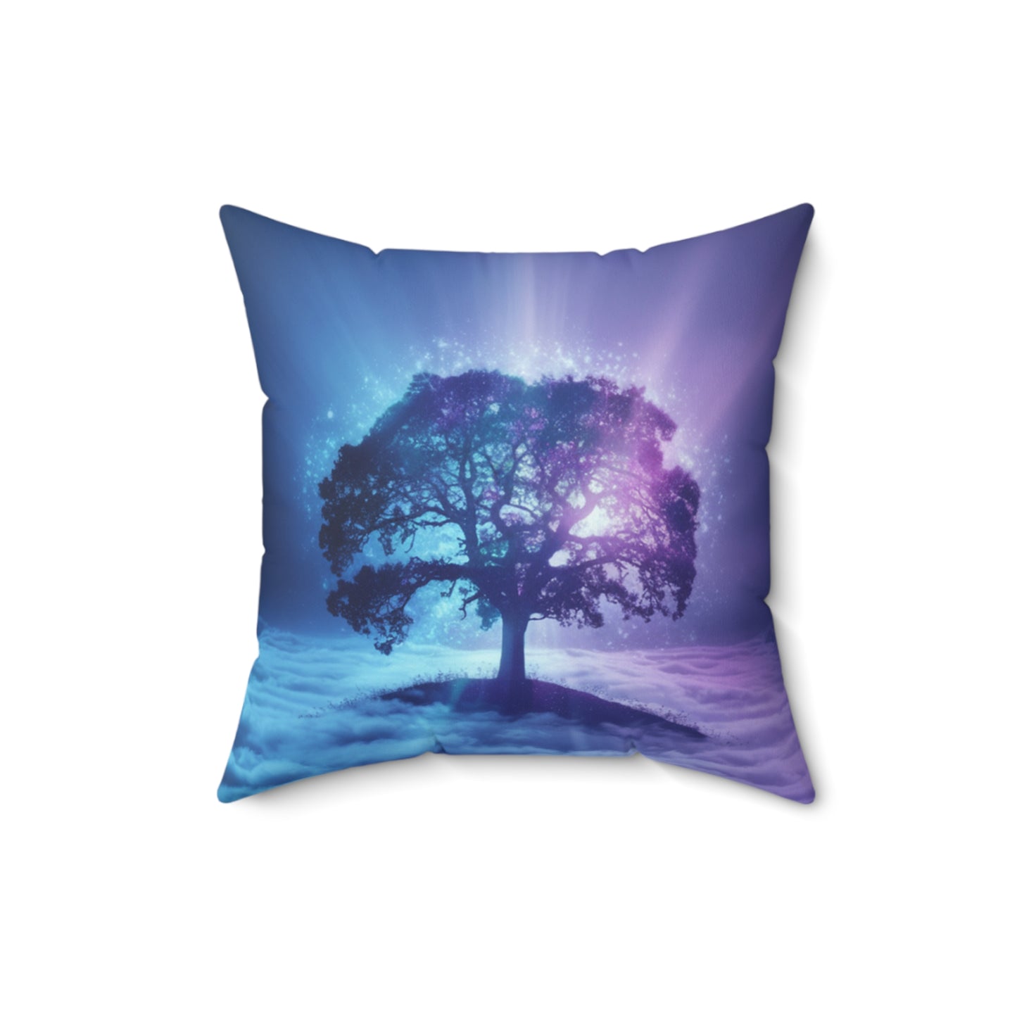 Square Pillow Dreamy Tree in Clouds