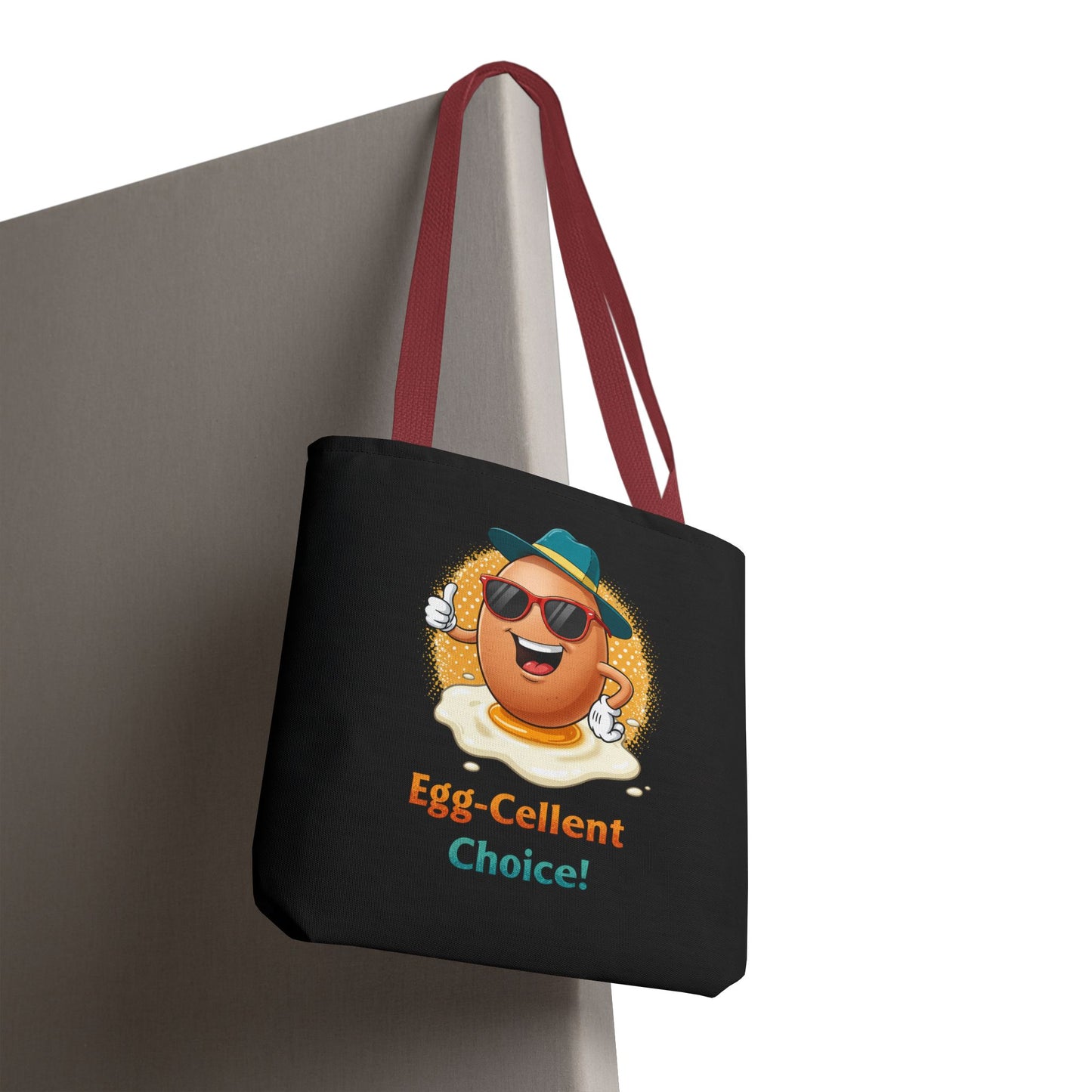 Tote Bag: Egg-Cellent Choice Thumbs Up Pun Design