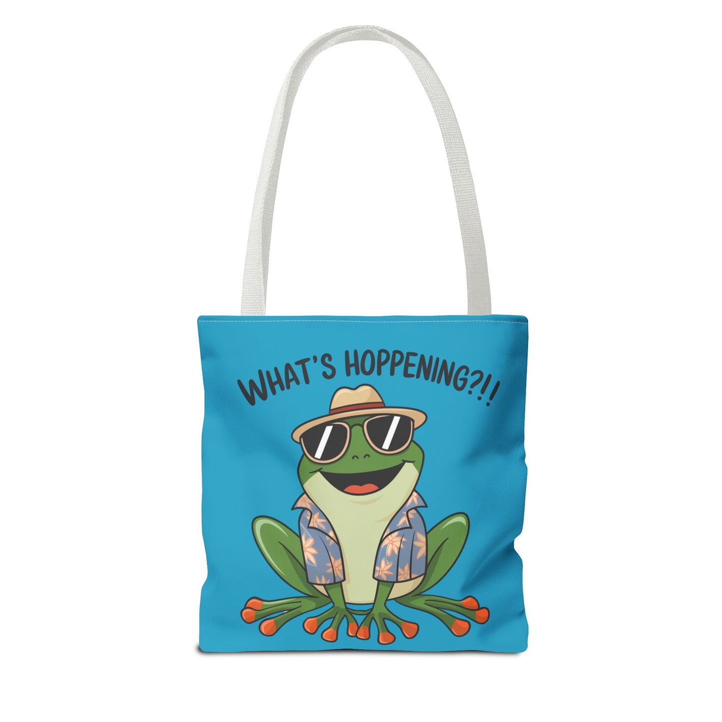 Frog Tote Bag - What's Hoppening Pun Design