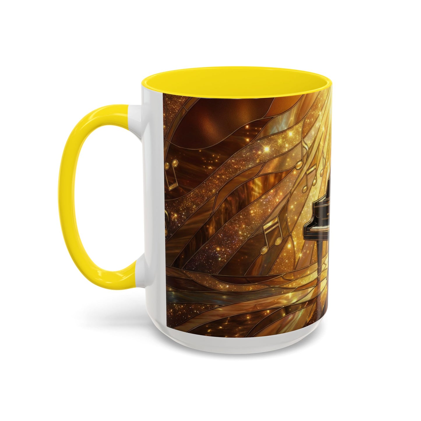 Stained Glass Piano Mug, Grand Piano Coffee Mug, Music Lover Gift Mug, Musician Art Mug, Classical Music Gift, Piano Lover Cup