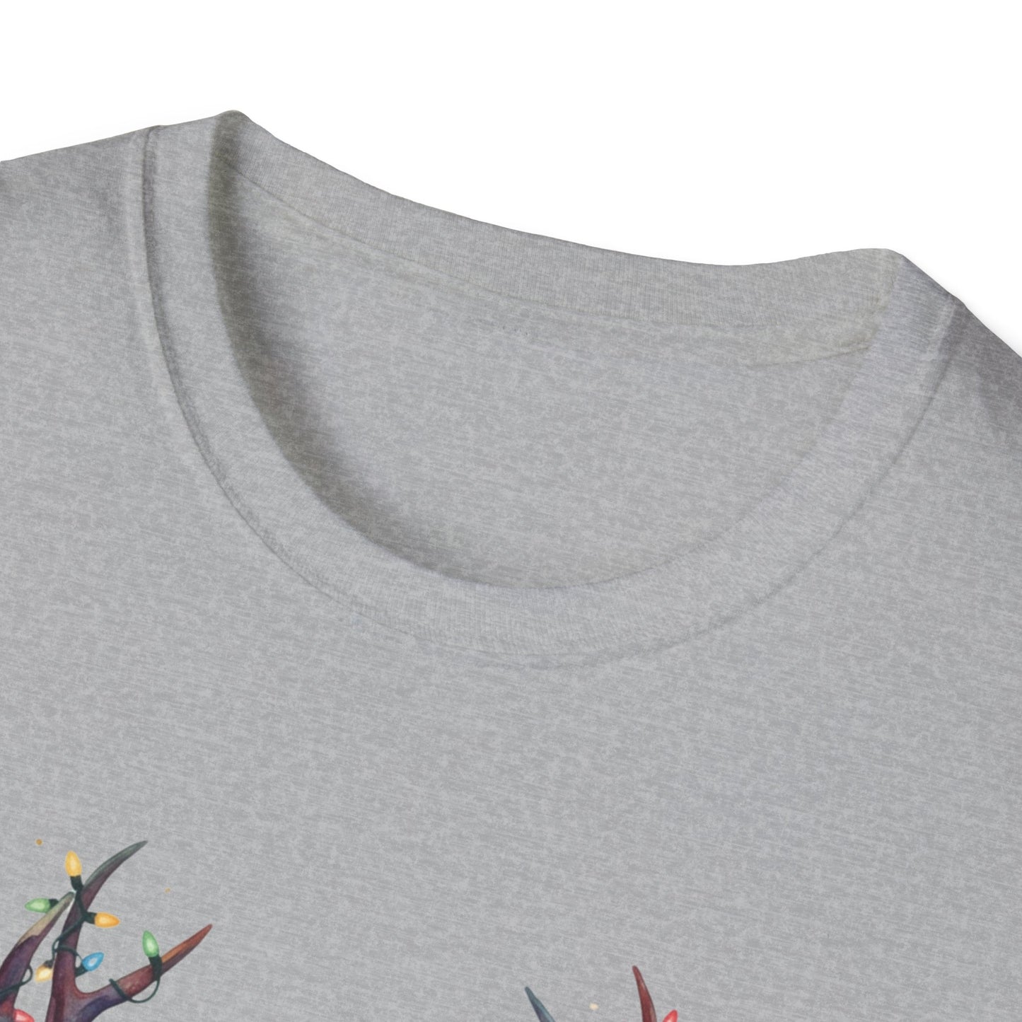 Christmas Deer Shirt, Watercolor Buck T-Shirt, Deer With Christmas Lights Tee, Holiday Wildlife Art Shirt, Colorful Deer Head Xmas Tee