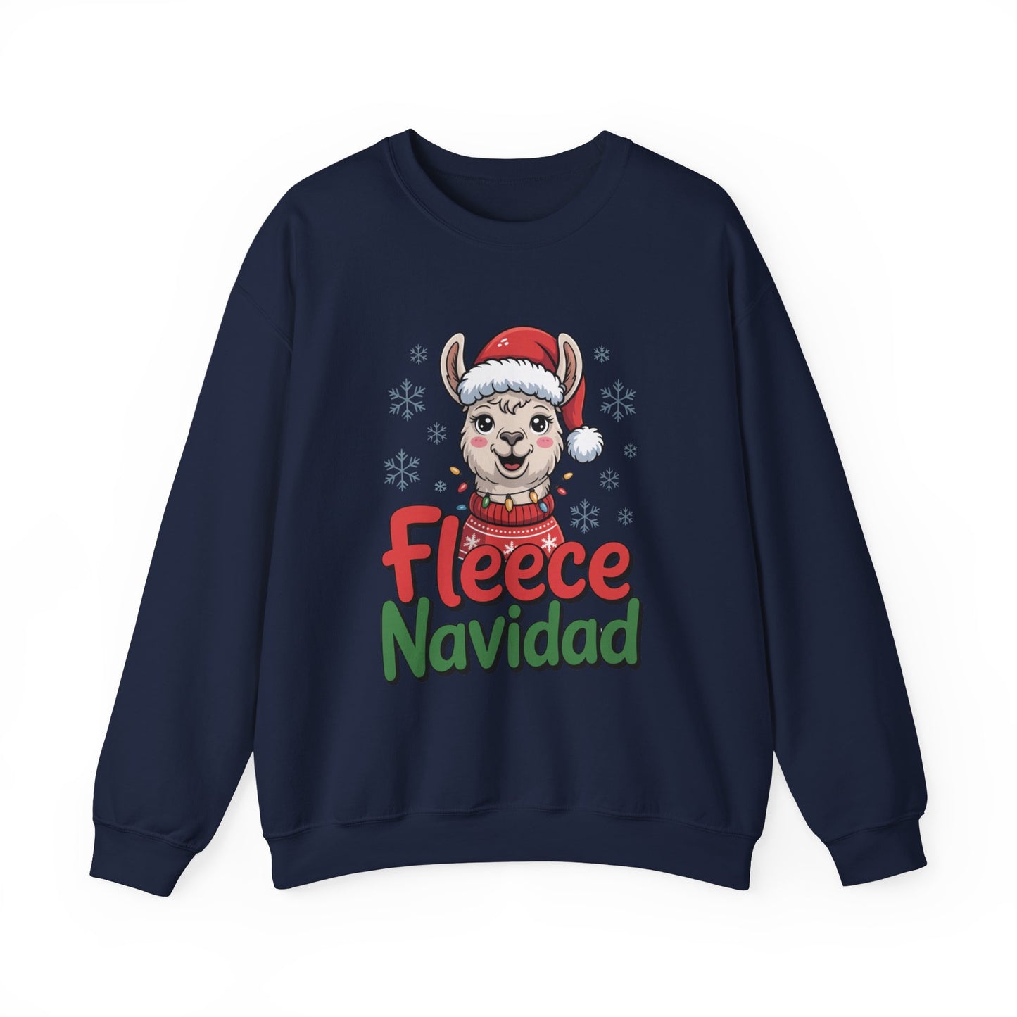 Fleece Navidad Christmas Sweatshirt, Funny Llama Holiday Sweater, Cozy Unisex Crewneck, Cute Christmas Pun Gift For Friends And Family