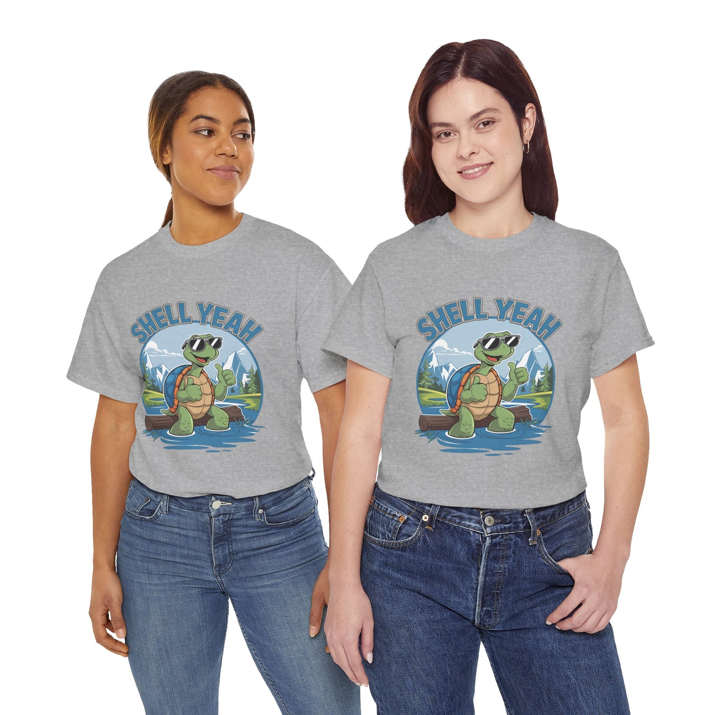 SHELL YEAH Turtle T-Shirt | Funny Cute Turtle Nature Graphic Tee | Handmade Animal Lover Gift | Eco Outdoor Adventure Shirt