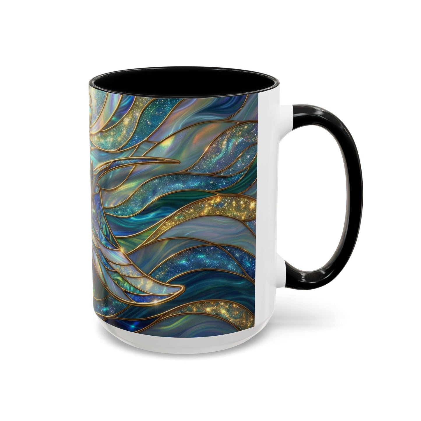 Stained Glass Manta Ray Mug, Ocean Coffee Cup, Manta Ray Art Mug, Nautical Gift, Coastal Decor Mug, Marine Life Coffee Cup