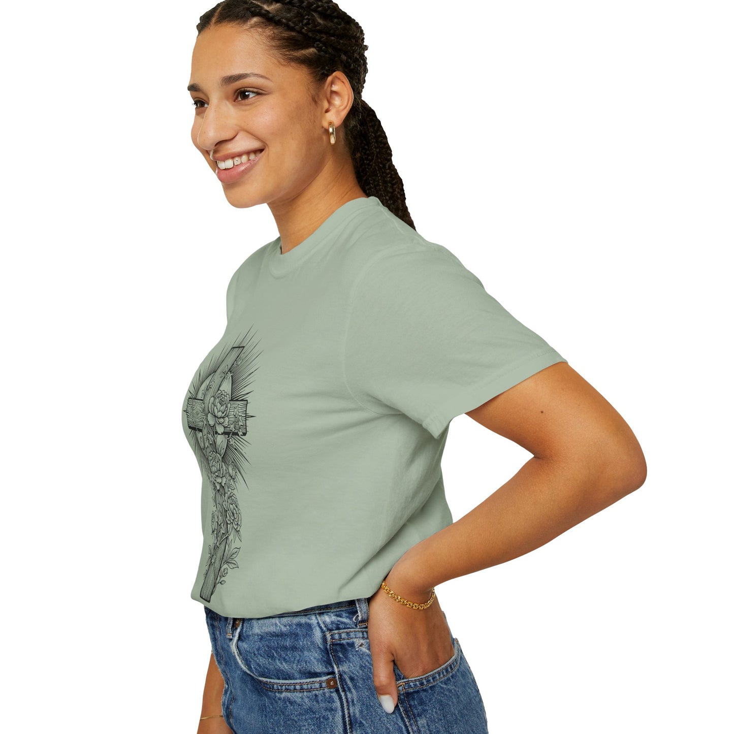 Christian Floral Cross Shirt, Boho Faith T-Shirt, Religious Botanical Tee, Wildflower Jesus Shirt, Easter Apparel, Christian Gifts