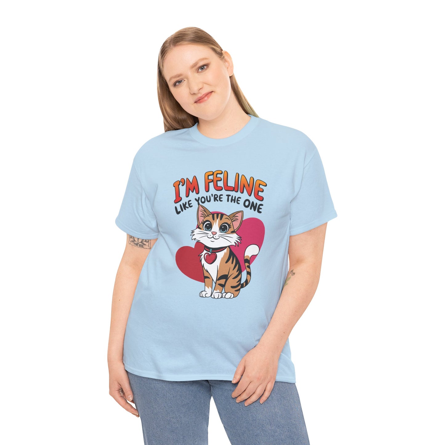 I’m Feline Like You’re The One Shirt, Cute Cat Valentine Tee, Funny Cat Love Graphic TShirt, Romantic Gift For Her Him, Cat Pun Shirt