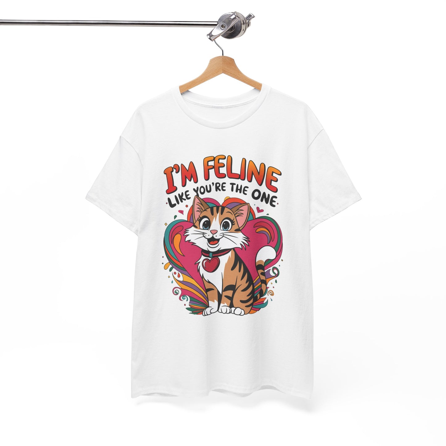 Valentines Cat Tee - Unisex Heavy Cotton