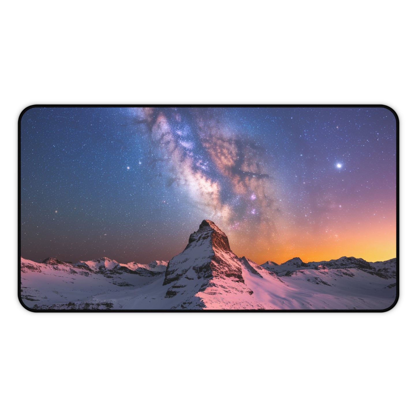 Desk Mat Mountain Top with Milky Way Galaxy View Mouse Pad Nature Desk Top Space Mouse Pad Computer Accessory