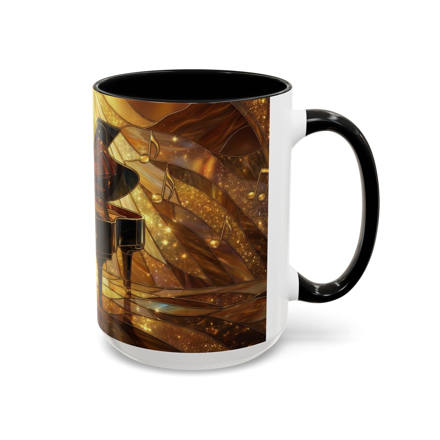 Stained Glass Piano Mug, Grand Piano Coffee Mug, Music Lover Gift Mug, Musician Art Mug, Classical Music Gift, Piano Lover Cup