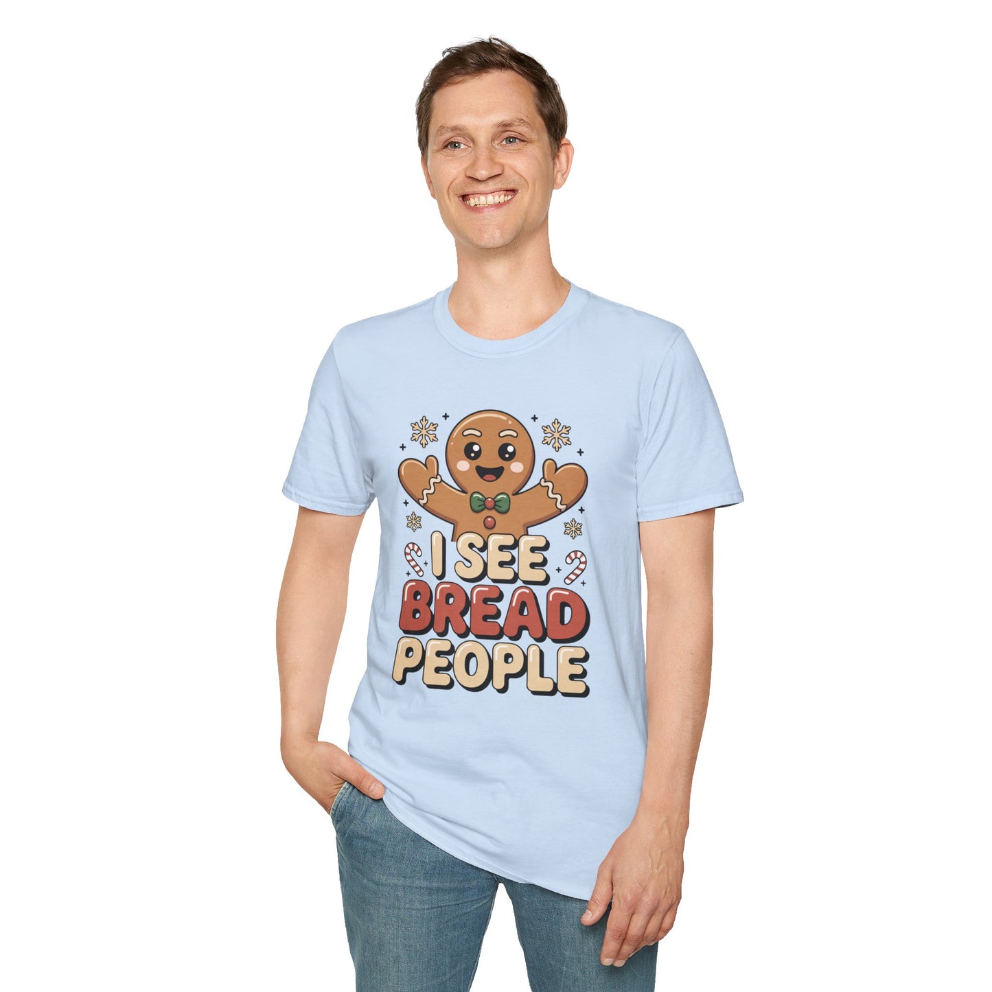 I See Bread People Shirt, Gingerbread Man Christmas Tee, Funny Holiday Baking Shirt, Cute Gingerbread Cookie TShirt, Xmas Humor Shirt, Food Pun Tee
