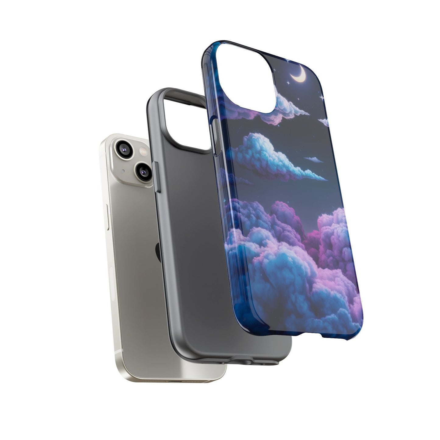 Dreamy Clouds & Moon Tough iPhone Case