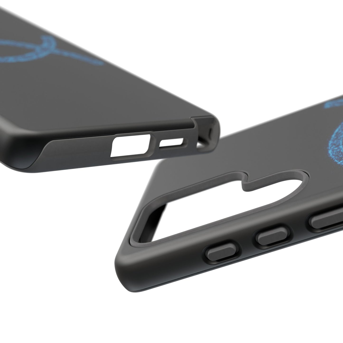 Blue Glitter Fish Symbol Samsung Phone Case - Durable & Stylish for Faith Enthusiasts