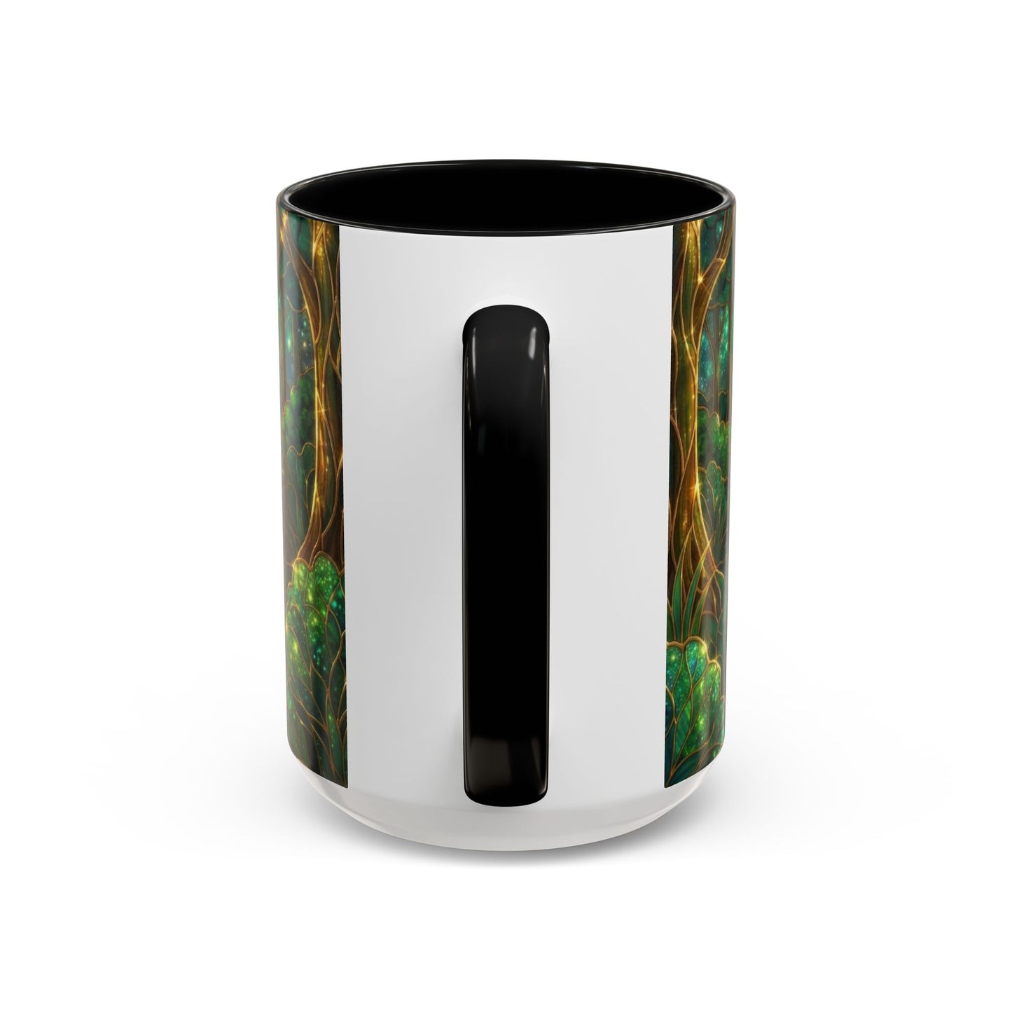 Stained Glass Dog Mug, Golden Retriever Coffee Cup, Pet Lover Ceramic Mug, Forest Art Animal Mug, 11oz 15oz Gift