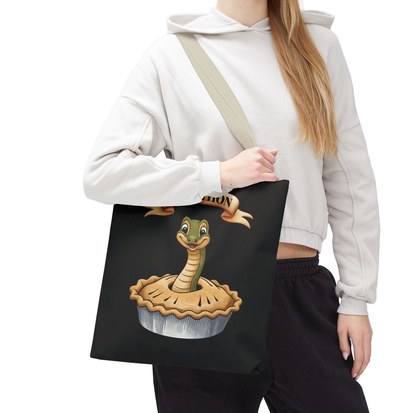 Funny Tote Bag with Snake Joke - Pie-Thon