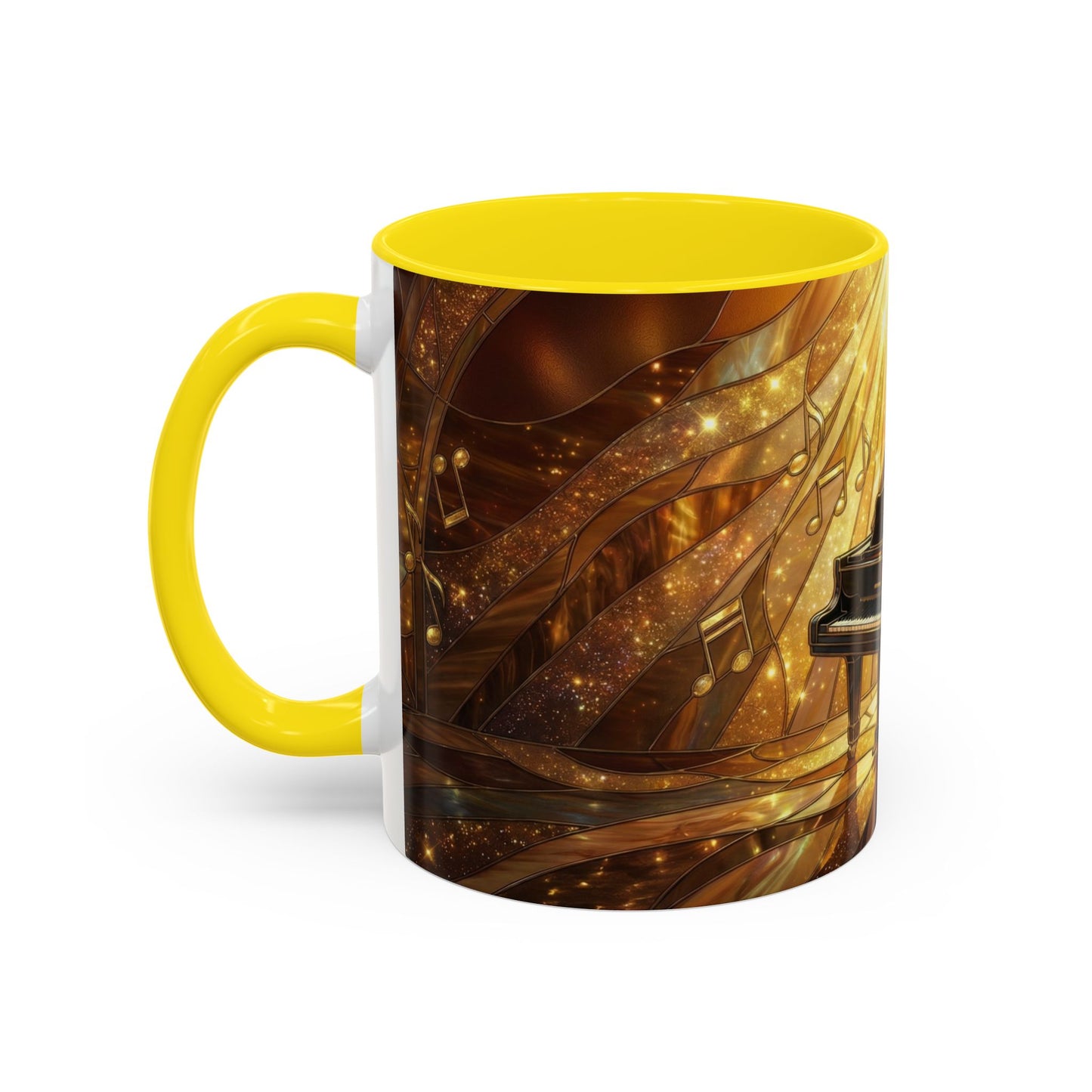 Stained Glass Piano Mug, Grand Piano Coffee Mug, Music Lover Gift Mug, Musician Art Mug, Classical Music Gift, Piano Lover Cup