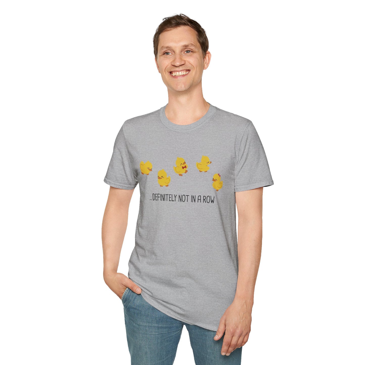 Funny “Definitely Not in a Row” Ducks Shirt, Cute Humor T-Shirt, Relatable Tee for Women & Men, Great Gift for Moms, Teachers, or Friends