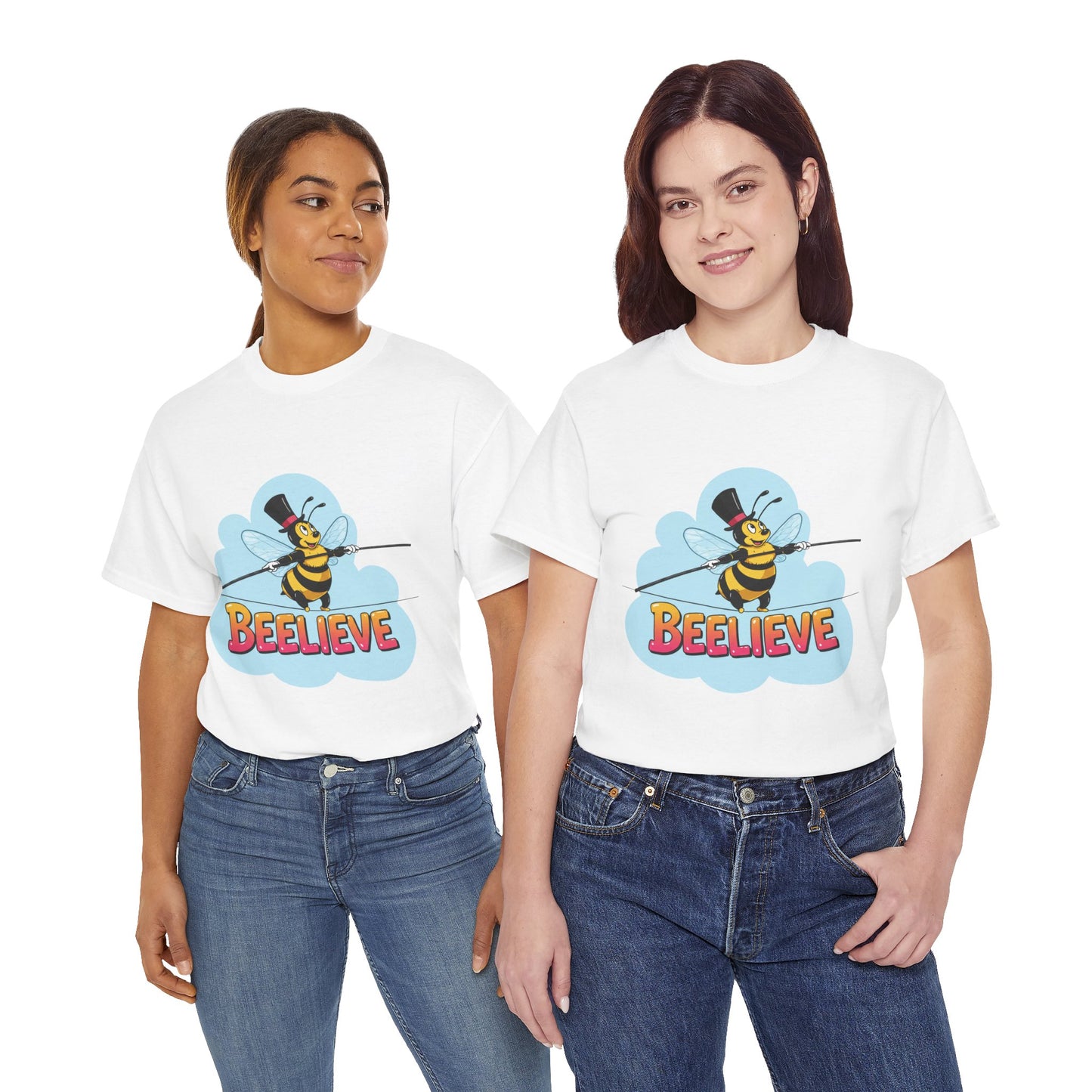 “Beelieve” Bee Pun T‑Shirt | Cute Bee Graphic Tee | Inspirational Pun Shirt | Funny Nature Lover Gift | Bee Belief Positive Vibes Tee