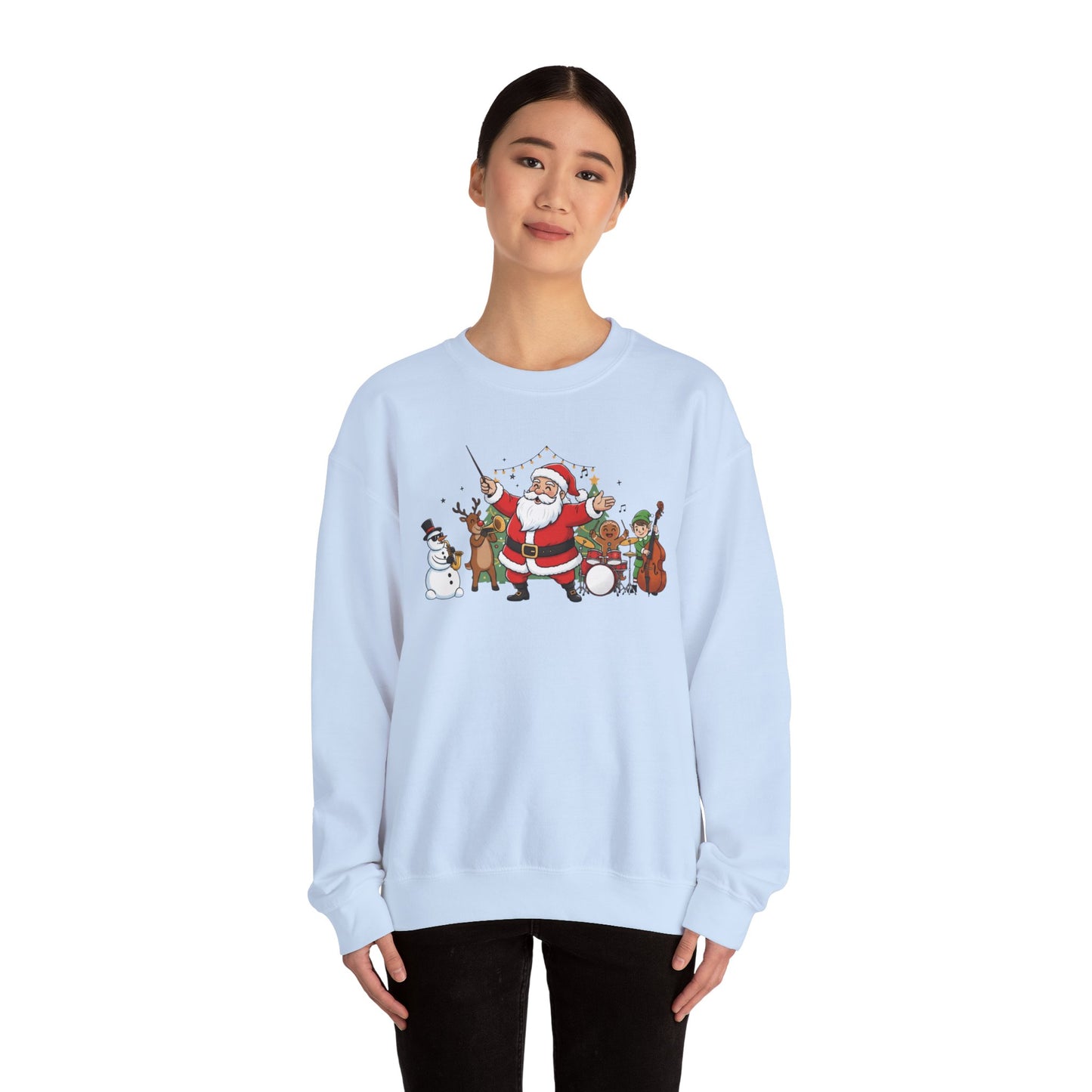 Santa’s Christmas Band Sweatshirt | Funny Holiday Crewneck | Festive Unisex Christmas Sweater | Cozy Winter Gift