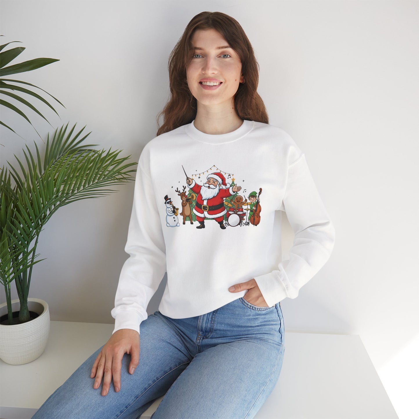 Santa’s Christmas Band Sweatshirt | Funny Holiday Crewneck | Festive Unisex Christmas Sweater | Cozy Winter Gift