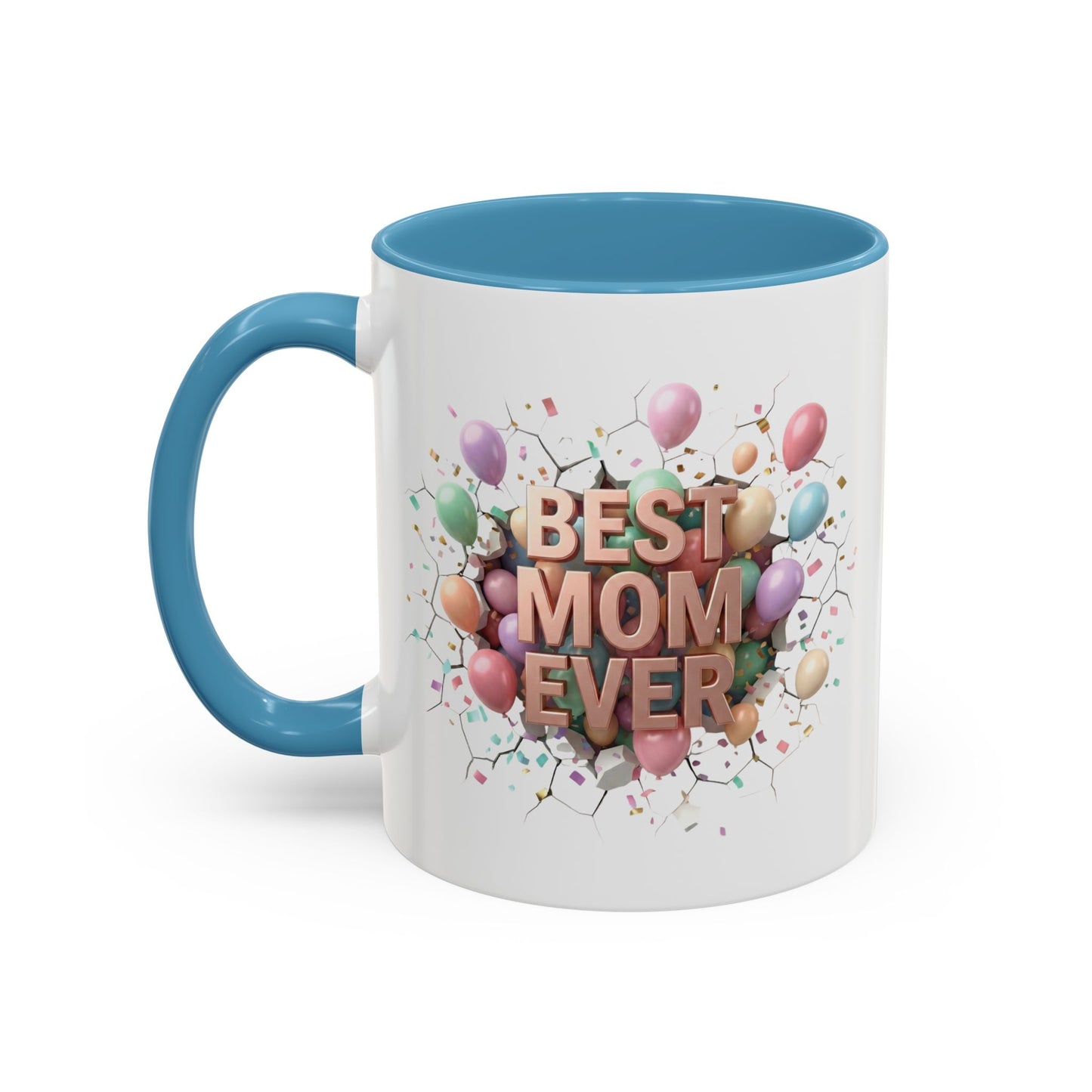 Personalized Mom Mug, Best Mom Ever Gift, Custom Name Coffee Cup, 3D Balloon Design, Mothers Day Gift, New Mom Gift 2025, Custom Mug