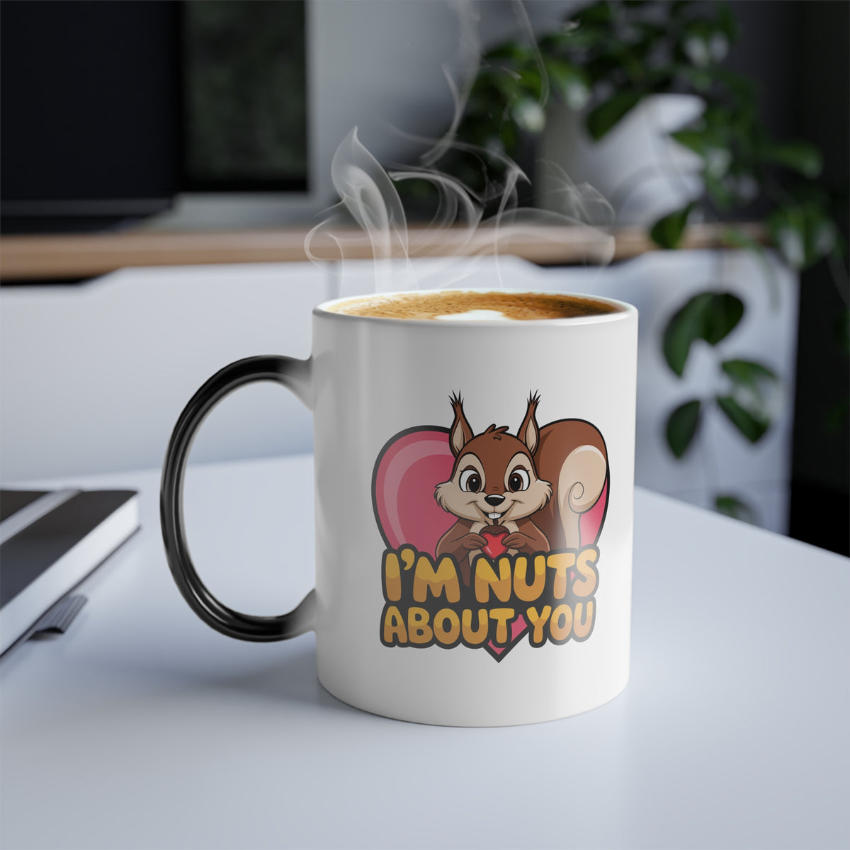 Im Nuts About You Mug, Color Changing Mug, Funny Squirrel Coffee Mug, Valentine Gift For Her Him, Cute Love Mug, Heat Reveal Cup