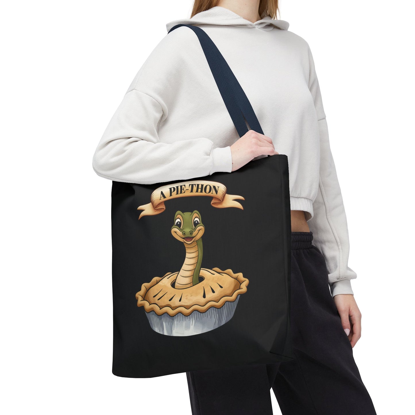 Funny Tote Bag with Snake Joke - Pie-Thon