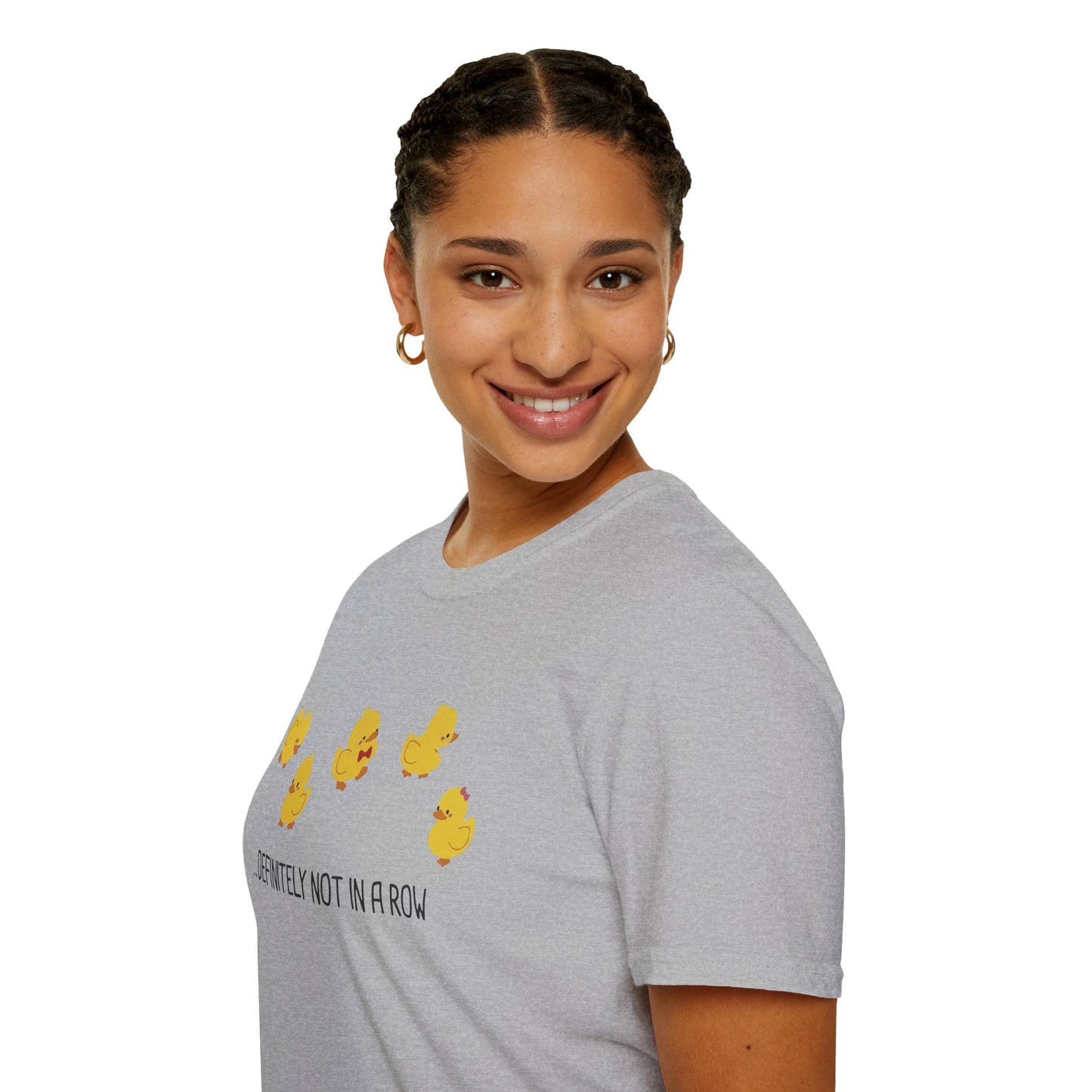 Funny “Definitely Not in a Row” Ducks Shirt, Cute Humor T-Shirt, Relatable Tee for Women & Men, Great Gift for Moms, Teachers, or Friends