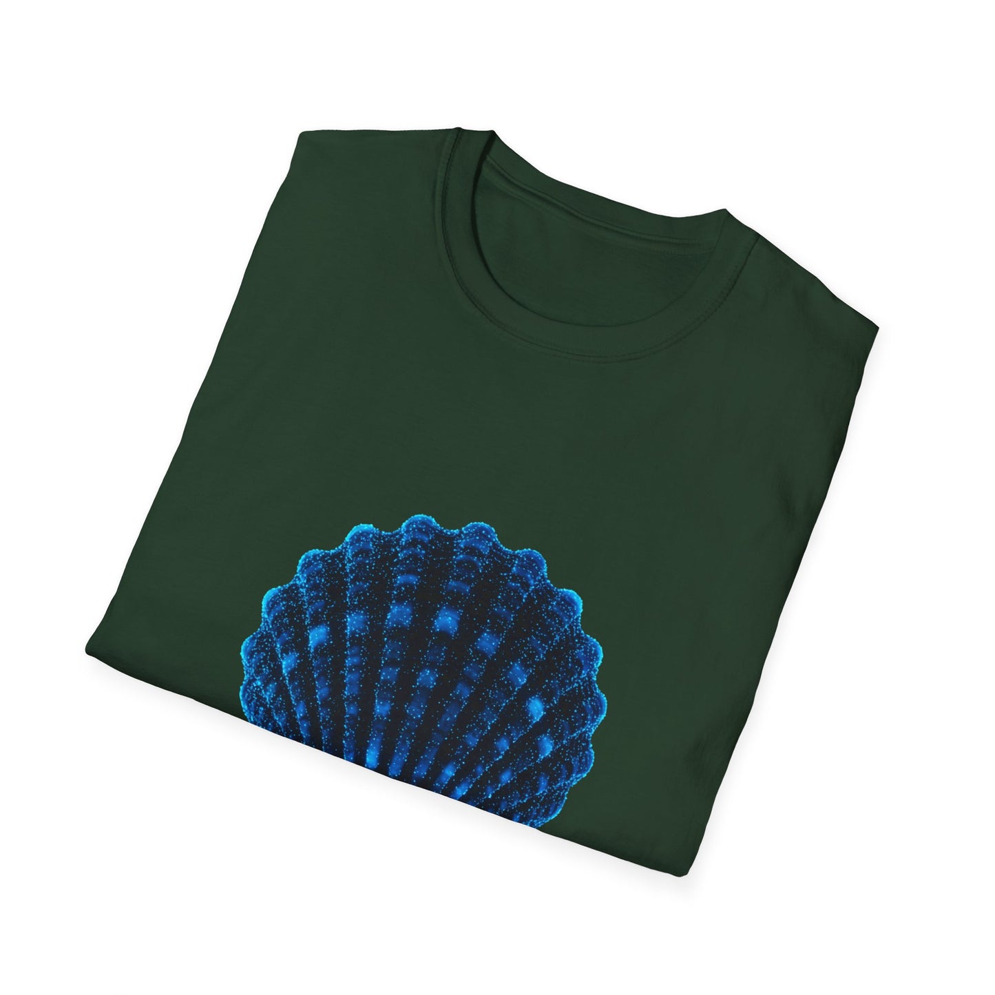 Geometric Digital Shell T‑Shirt • Nature Inspired Graphic Tee • Cottagecore, Y2K Nostalgia, Bold Minimalist Women & Men Gift