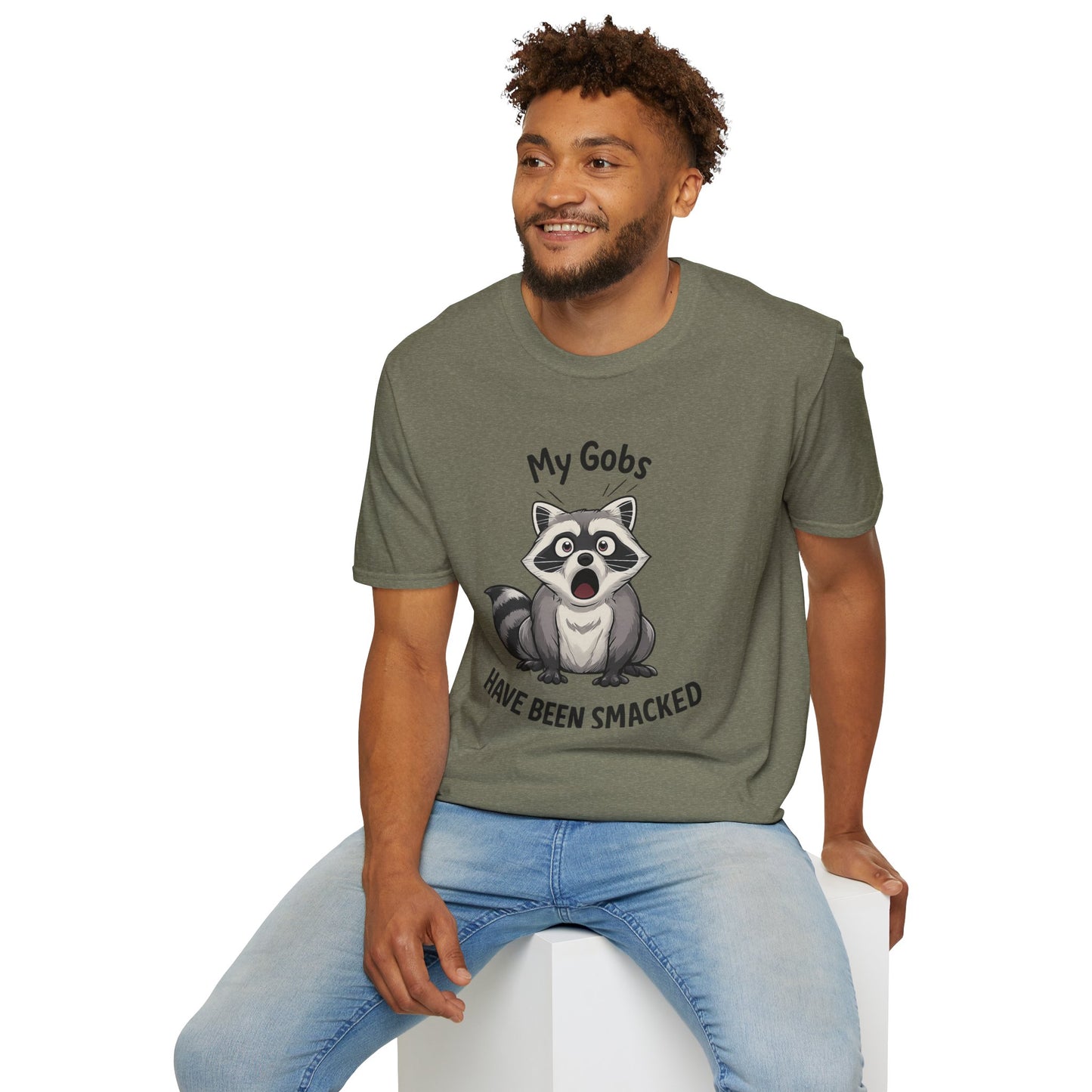 My Gobs Have Been Smacked Shirt, Funny Raccoon T Shirt, Gobsmacked Joke Tee, Meme Animal Shirt, Absurd Humor Graphic Tee