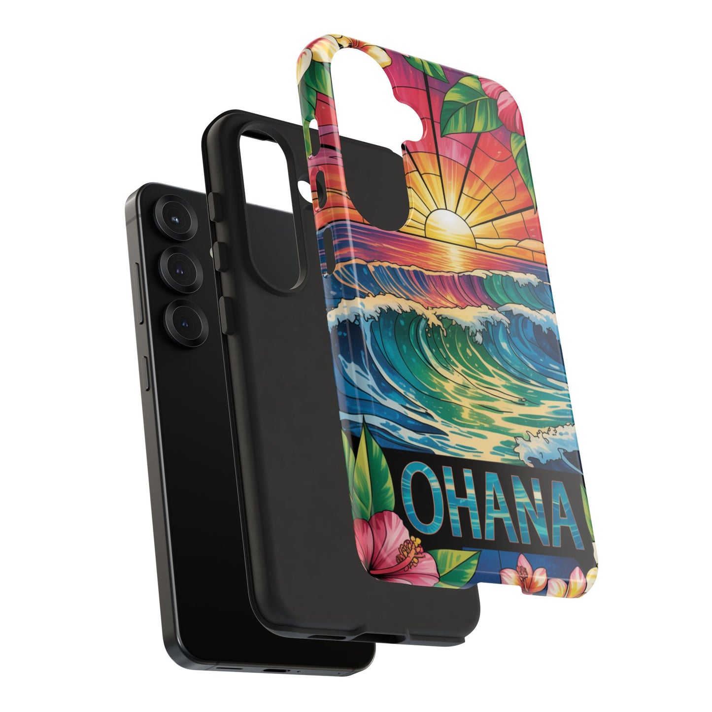 Samsung Galaxy Case Ohana Hawaiian Wave Phone Cover Sunset Tropical Beach Art Protective Case Gift for Samsung Lovers
