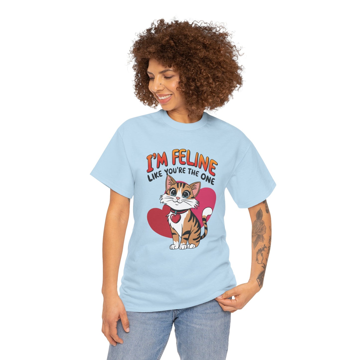 I’m Feline Like You’re The One Shirt, Cute Cat Valentine Tee, Funny Cat Love Graphic TShirt, Romantic Gift For Her Him, Cat Pun Shirt