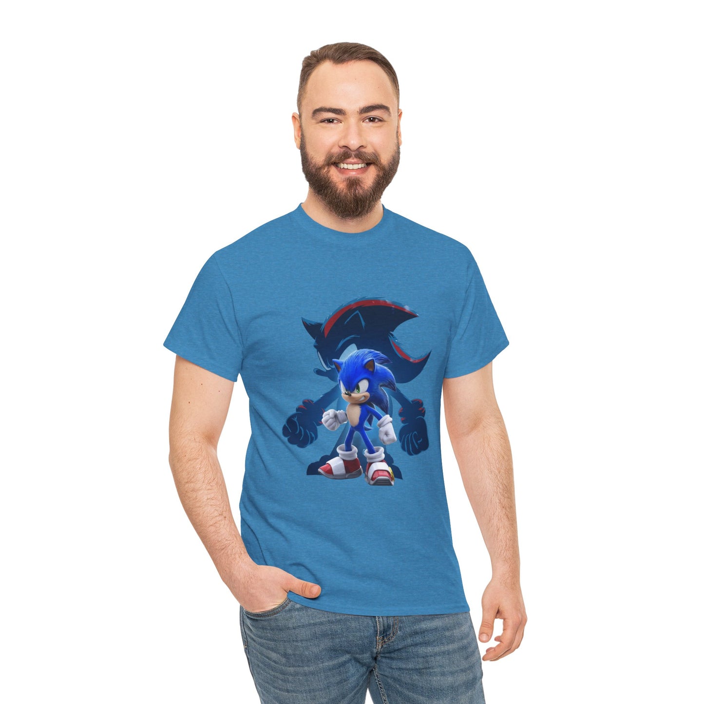 Blue Speed Hero Graphic Tee | Retro Gaming Legend T-Shirt | Fan Inspired Gamer Apparel | Cool Vintage Style Unisex Shirt for Adults & Teens