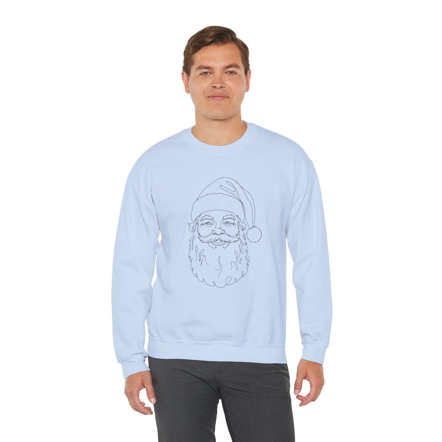 Minimalist Santa Sweatshirt | Modern Line Art Christmas Crewneck | Simple Holiday Sweater | Cozy Neutral Xmas Gift for Him or Her