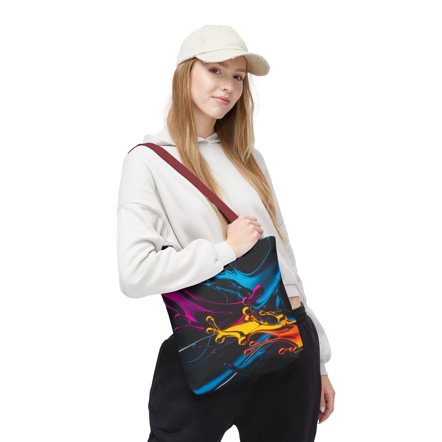 Abstract Neon Splash Tote Bag, Vibrant Colorful Art Bag, Reusable Shopping Bag, Modern Everyday Carryall, Bright Aesthetic Gift For Her