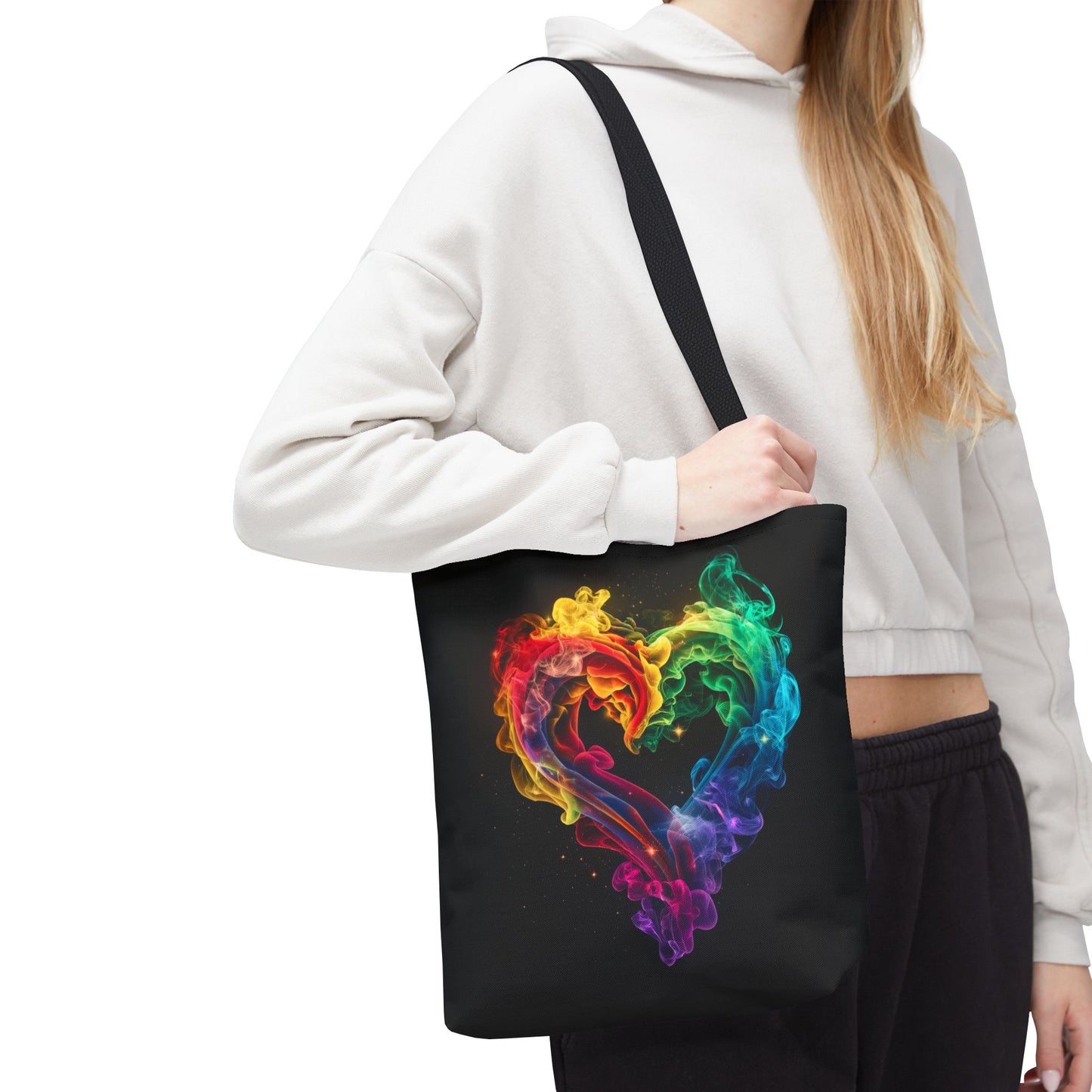 Colorful Smoke Heart Tote